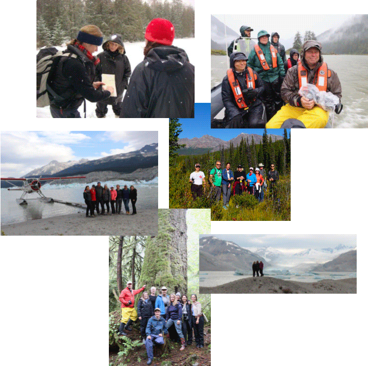 collage of adventure images showing Suze Cumming